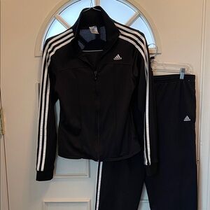 Adidas Black Tracksuit with White Accents